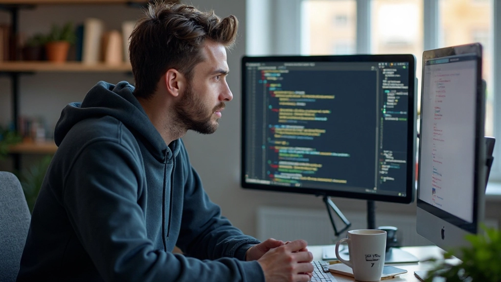 Programmeur schrijft CSS media queries in code editor