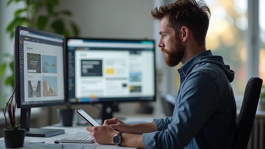 Developer die responsive design test op verschillende apparaten en schermformaten