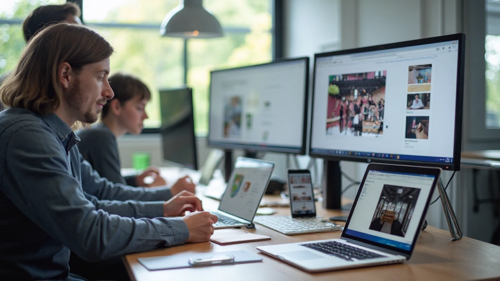 Moderne mobiele webdesign workspace met responsieve layouts